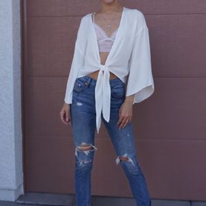 Honey Belle White Tie Top